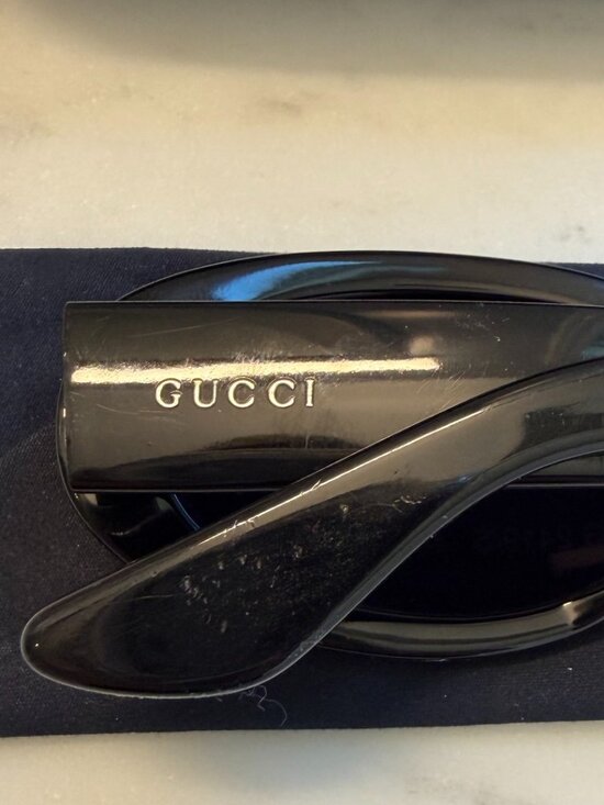 Gucci GG 2419/S Sunglasses Black and Brown Oval Vintage 90s Made in Italy main image 7